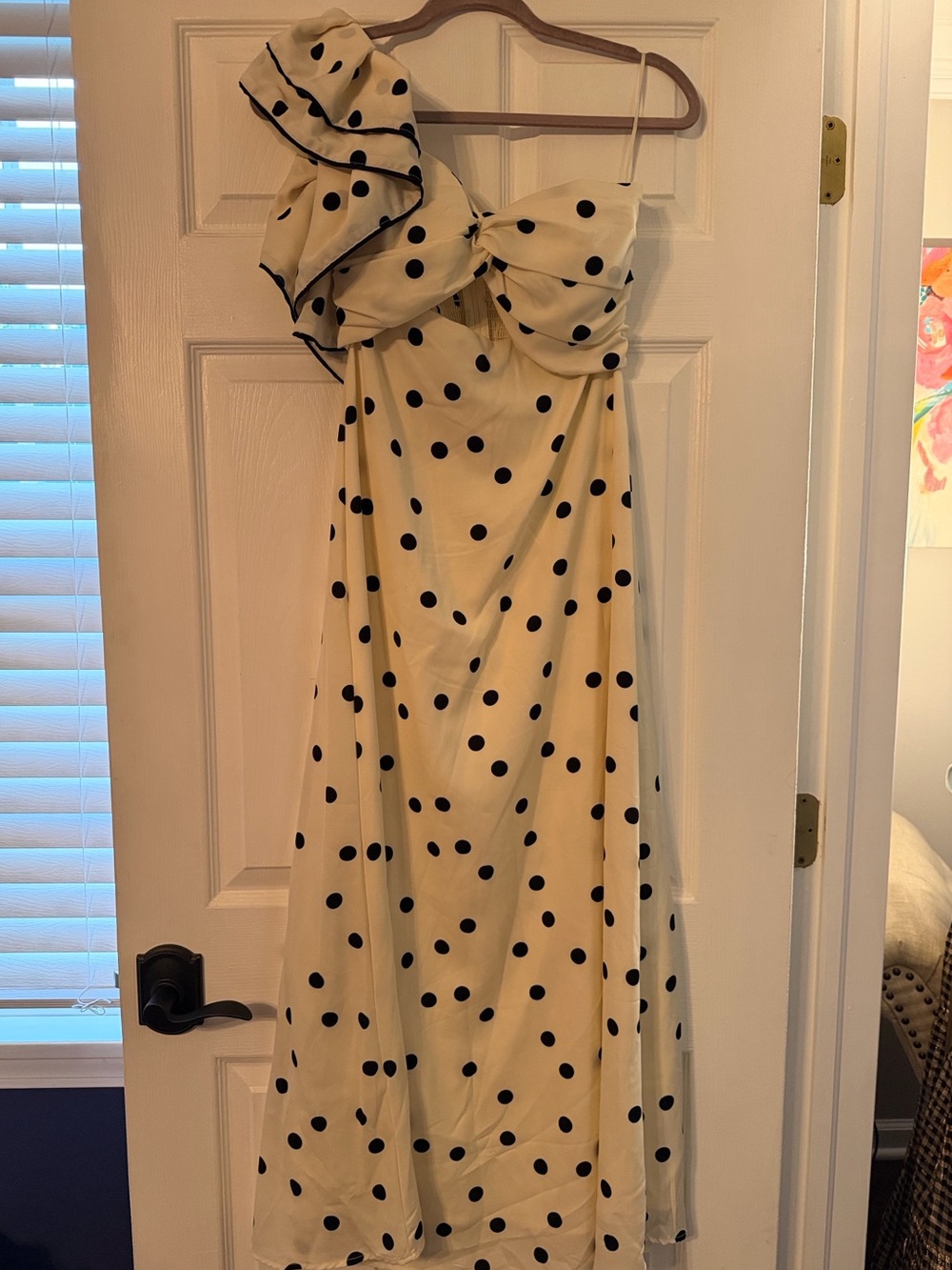 MARBLE Black Polka Dot Cream Dress
